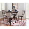 thumbnail image 3 of Linon Franklin 5 Pce Wood & Steel Gathering Counter Height Dining Set in Pewter, 3 of 6