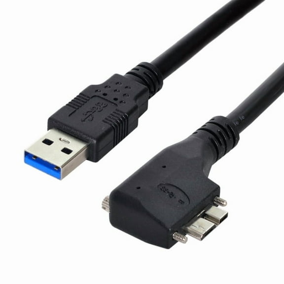 Chenyang CY Dual Screws 90 Degree Right Angled Micro USB Mount to USB3.0 Data Cable for Industrial Camera