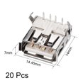 thumbnail image 2 of Unique Bargains Connecteur USB PCB Type-A 2.0 Prise Femelle 90 Degrés Insert Horizontal 20 Pcs, 2 of 4