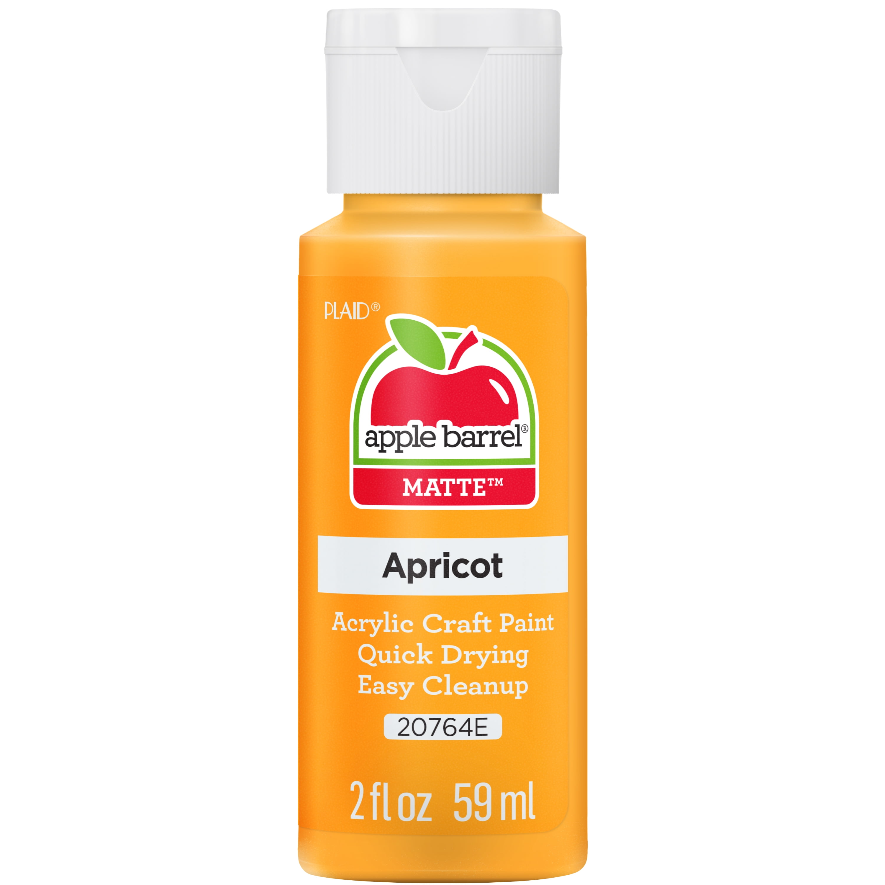 (6 pack) Apple Barrel Acrylic Craft Paint, Matte Finish, Apricot, 2 fl oz