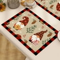 thumbnail image 4 of Christmas Placemats, Holiday Table Mats, Insulated Reusable Cotton Linen Tablecloths for Dining Room, Waterproof Double-Sided Decorative Xmas Table Covers with Plaid and Burlap Design, 4 of 6