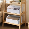 thumbnail image 4 of DIMJ 6 Pack Boot & Shoe Boxes with Handles, White Non-Woven Fabric Open Home Storage Bins, Trapezoid Foldable Baskets for Bedroom Shelves and Home Organization, 4 of 10
