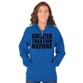 thumbnail image 3 of Greater Than Ever Before Motivational Zip Up Hoodie Men's Women's Brisco Brands X, 3 of 6