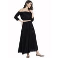 thumbnail image 5 of eloria Women Fashion Off Shoulder Flared Sleeves Maxi Dress Any Occasion, Fabric: Rayon, Color : Black, Size : 2XL, 5 of 5
