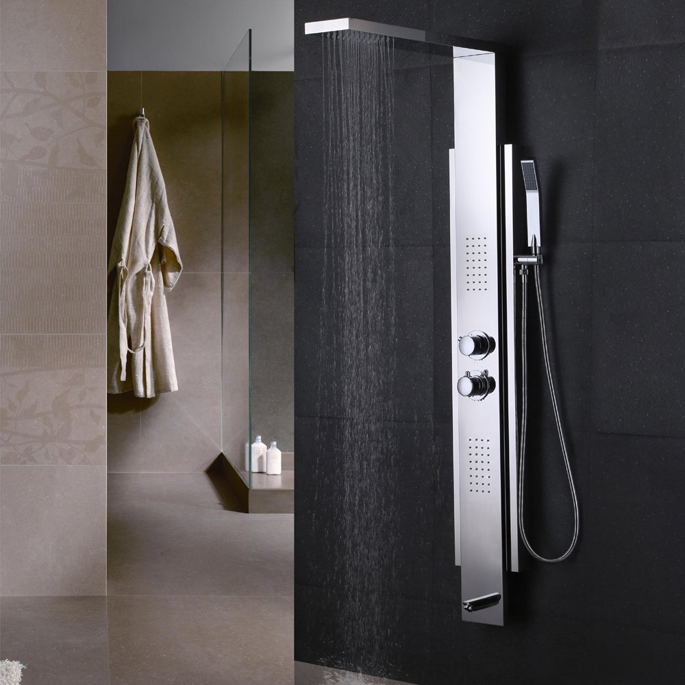 KES SUS 304 Stainless Steel Thermostatic Shower Panel 5Function