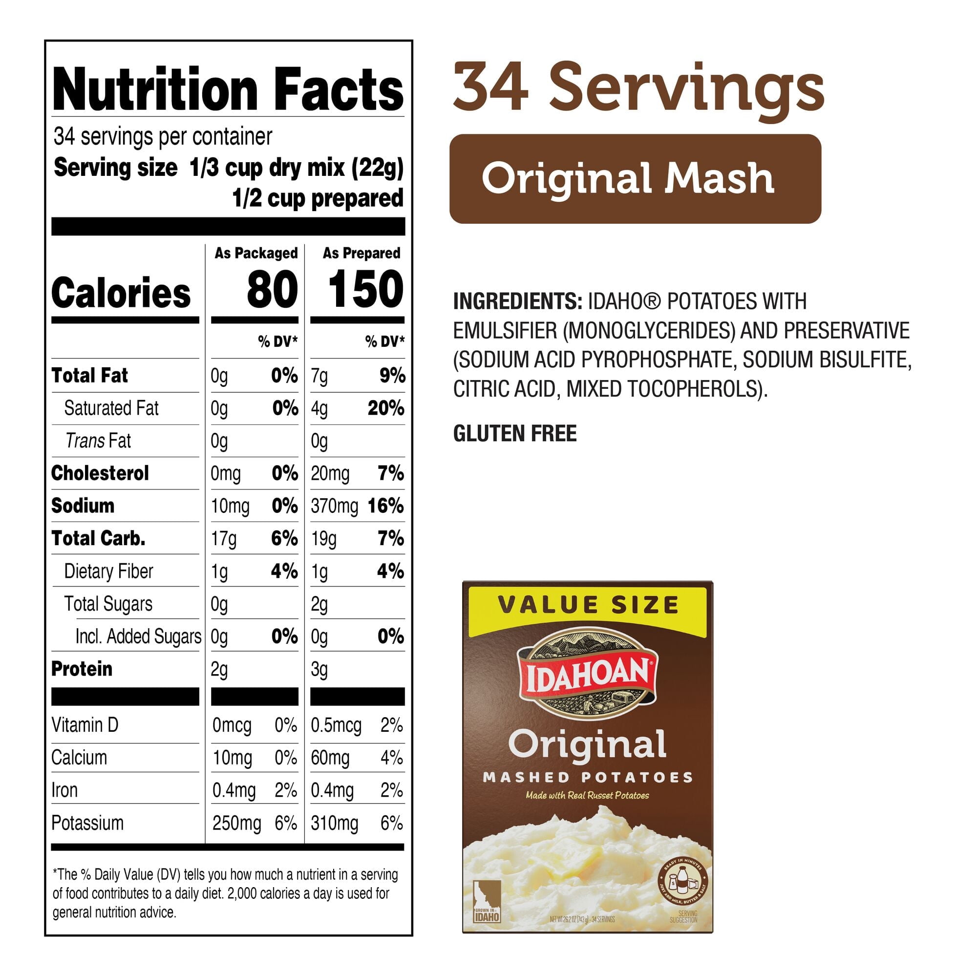 Idahoan Original Mashed Potatoes Side Dish