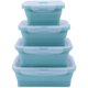 thumbnail image 2 of Juego de 4 recipientes plegables de silicona para almacenamiento de alimentos sin BPA, caja de comida sobrante con tapas de plástico herméticas para cocina, microondas, congelador y lavavajillas MFZFUKR CPB-US-WZY8-2, 2 of 5