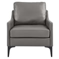 thumbnail image 5 of Armchair Accent Chair, Grey Gray, Leather, Mid Century Living Lounge Cafe Lobby Hospitality Restaurant, Modern Contemporary HB34320, 5 of 8