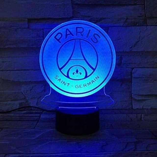 Luz Led de noche Fc Paris Saint Germain Club de fútbol ilusión 3d niños Ligue 1 logotipo de fútbol Psg lámpara de noche lámpara de mesa