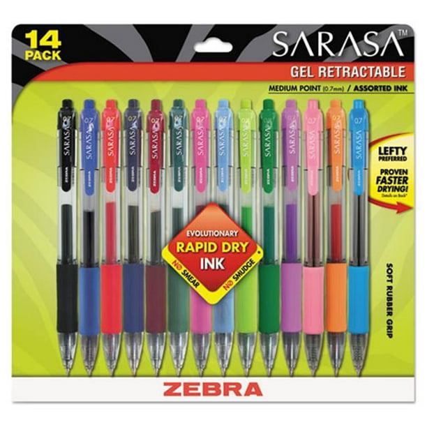 Zebra Pen Corporation 46824 Sarasa Stylo de Gel Rétractable&44; Encre Assortie - Moyen