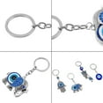 thumbnail image 4 of 1set Keychain with Lampwork Alloy Split Key Rings Platinum Royal Blue 6pcs/set DIY, 4 of 7