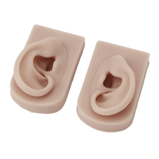 Modèle en Silicone, 1 Paire Réutilisable Modèle d'Oreille en Silicone Polyvalent pour l'École pour la Couleur de Peau de Médecin Léger, Couleur de Peau Moyenne, Couleur de Peau Foncée