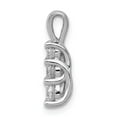 thumbnail image 2 of Real 14kt White Gold Small Three Stone Pendant Mounting; for Adults and Teens; for Women and Men, 2 of 4