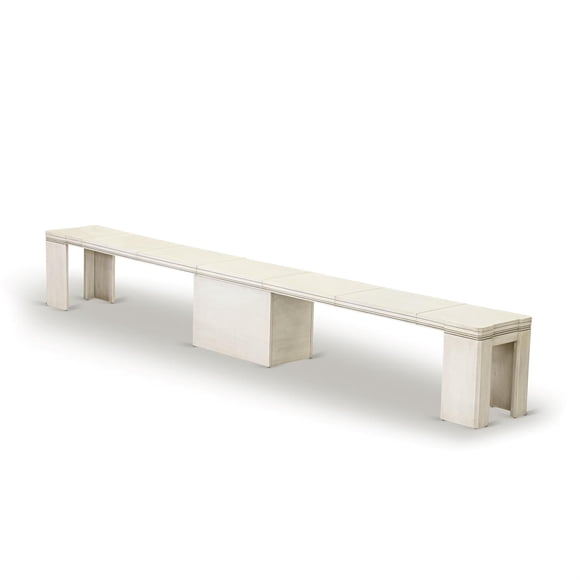 East West Furniture Xtenczar Extendable Modern Bench in White Finish