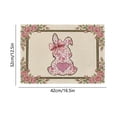 thumbnail image 3 of Yunuuuoa Easter Table Mat Watercolor Floral Checkered Rabbit Design Washable Placemat for Dining Table Kitchen Decor Spring Party Picnics Home Decoration, 3 of 6