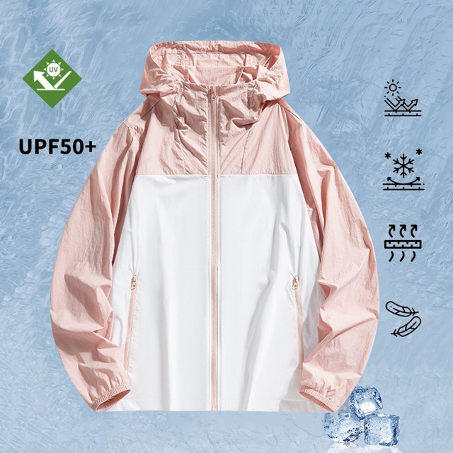 Weiqiqre Veste Légère pour Hommes UPF 50+ Fermeture Éclair Complète Protection Solaire Chandail à Capuchon Séchage Rapide Manches Longues Randonnée Pêche Course