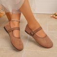 thumbnail image 6 of Lepsheexh Womens Flats Shoes Retro Solid Color Round Toe Shallow Mouth Buckle Design Trendy Lazy Bean Shoes Non Flat Sole Casual Footwear, 6 of 9