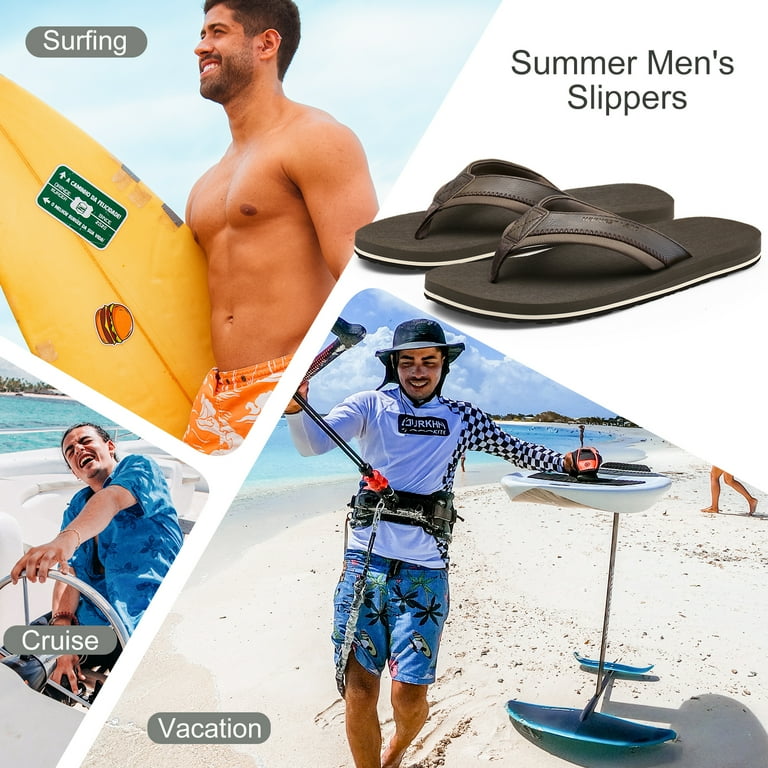 Harvest Land Men's Flip Flops with Arch Support, Comfortable Harvest Land Men's Flip Flops with Arch Support, Comfortable