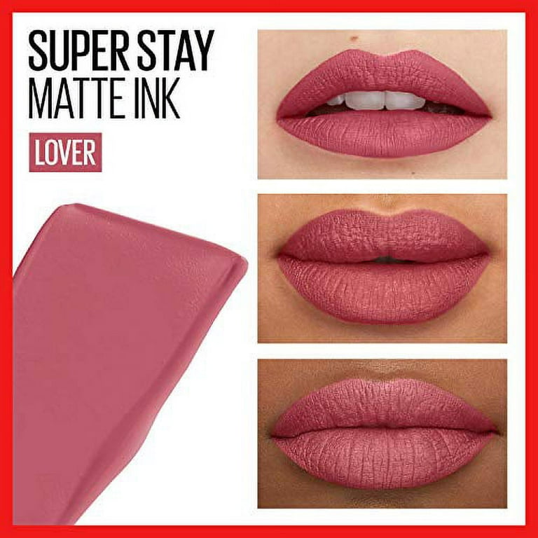  Maybelline Super Stay Matte Ink Liquid Lipstick Makeup, Long  Lasting High Impact Color, Up to 16H Wear, Lover, Mauve Neutral, 1 Count :  Beauty & Personal Care