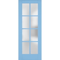 Slab Barn Door Panel Frosted Glass | Veregio 7412 Aquamarine | Sturdy Finished Doors | Pocket Closet Sliding-36" x 84"
