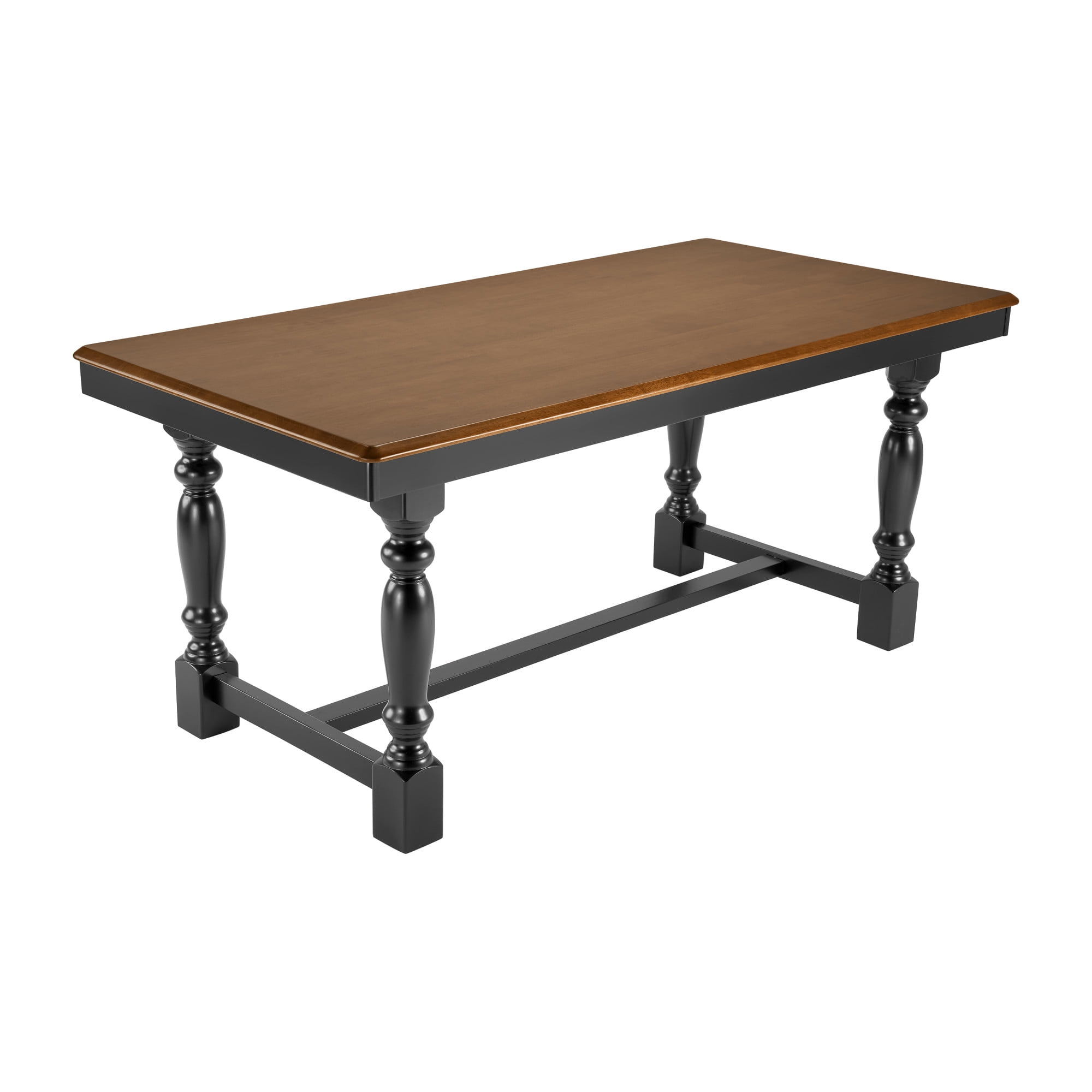 Bush Furniture Sterling 67W Squire Trestle Dining Table in Burnished Medium Brown and Black