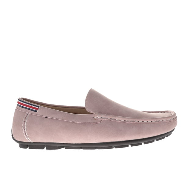 Mocasín Paulo color rosa textura suave y cinta tricolor en talón 29.0 Dorothy Gaynor Mocasín Paulo color rosa textura suave y cinta tricolor en talón 29.0