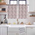 thumbnail image 2 of Vintage Pink Flower Kitchen Curtains Window Panels, Spring Floral Leaves Pastoral Birds Plants Insulated Window Treatment Curtain, Grommet Curtains for Bedroom/Living Room/Bathroom, 2 Piece 42"Wx54"L, 2 of 8