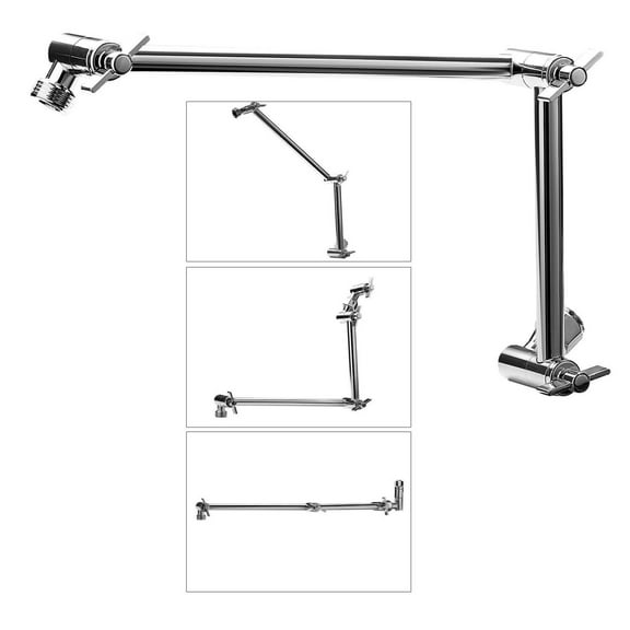 Shower Arm Extender 16 Inch, Adjustable Angle Height G1/2 Universal Brass Extension Arm
