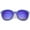 Blue-Gold / Blue Mirror, variant on sunglassLA - Women's Transparent Glitter Frame Ultra Slim Metal Temple Round Sunglasses 56mm - 56mm