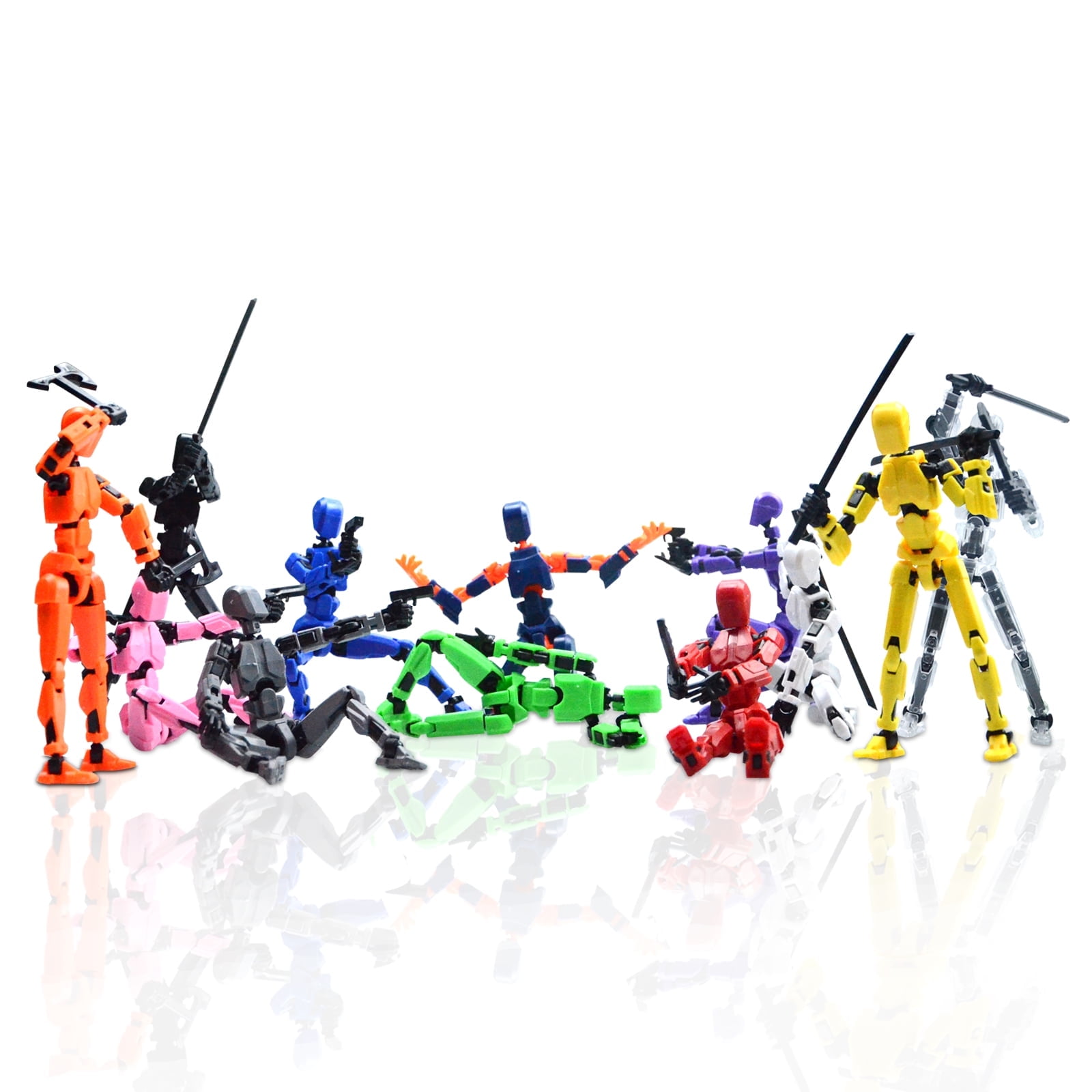 3 Pack(Assembly Completed) T13 Action Figure Set,Dummy 13 Set,3D Printed Robot 13 Action Figure,Lucky 13 Set,Titan 13 Robot Action Figure,for Collectors Desktop Decorations