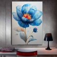 thumbnail image 3 of Mudket Framed,Canvas Wall Art,Ready to Hang,Blue Peony Floral Canvas Print,Botanical Wall Decor,Flower Wall Pictures,for Bedroom Bathroom Living Room Office Decor - 12"L x 8"W, 3 of 10