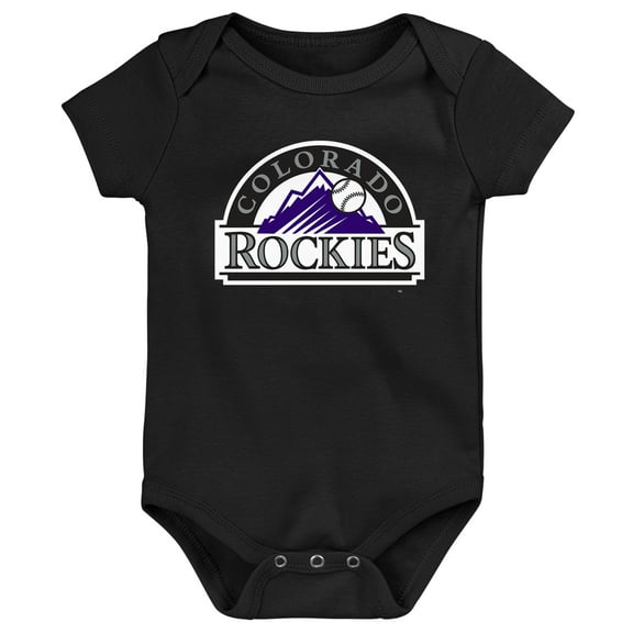 Newborn & Infant Outerstuff Black Colorado Rockies Primary Team Logo Bodysuit