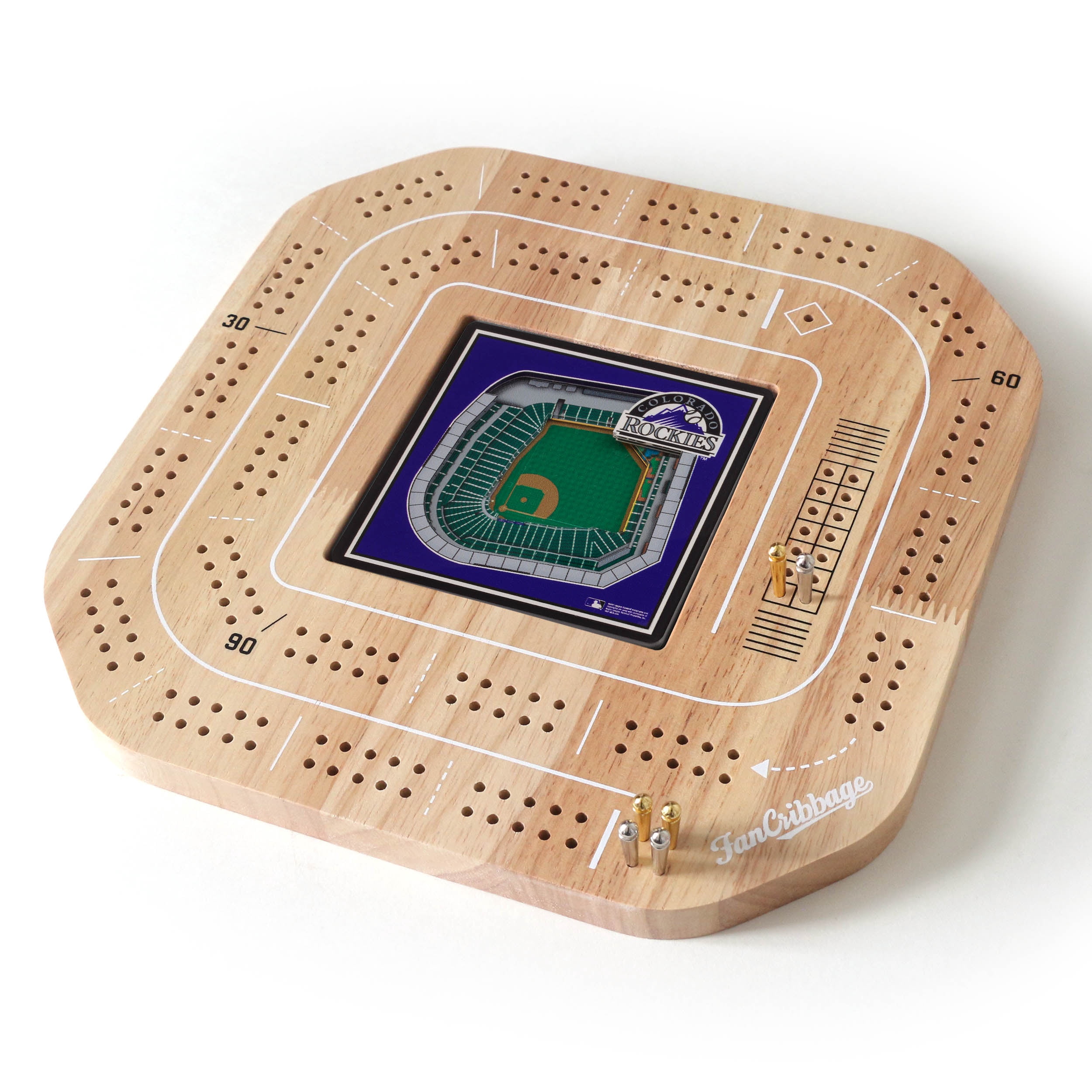 YouTheFan MLB Colorado Rockies Stadiumview Cribbage