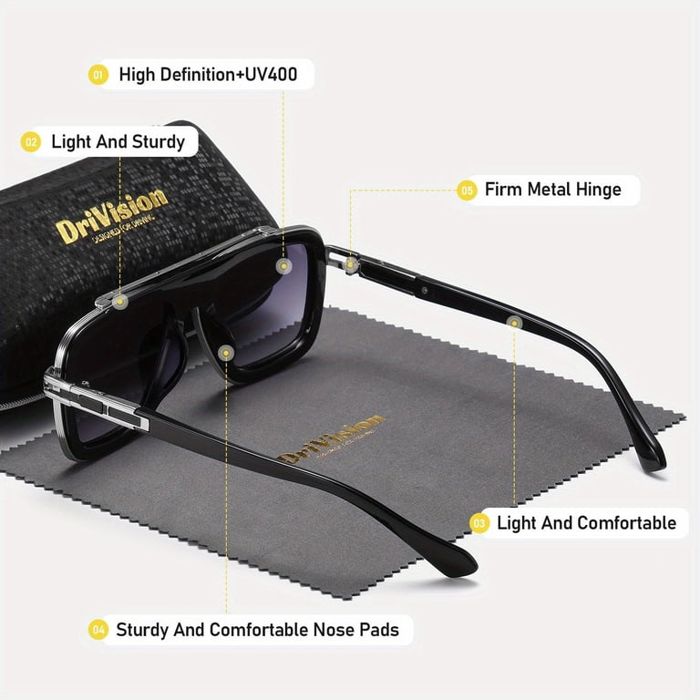 Polarized Square Sunglasses for Women Men Retro Chic UV400 Polarized Retro Square Sunglasses for Women Men UV400 Protection main image 4