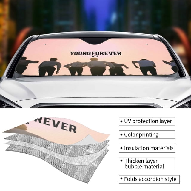 Windshield Sun Shade Foldable Car Front Window Sunshade For Car Suv Trucks Vans - Best Heat Shield Blocker Visor Cover Blocks Uv Rays And Keeps Your Vehicle Cool-Medium