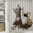 thumbnail image 6 of Shiartex Coffee Pot Coffee Beans Printed Shower Curtain Set Waterproof Polyester Fabric Bathroom Decor 100% Polyester Home Bathtubs Bathroom Decor with Hooks 60x72, 6 of 7
