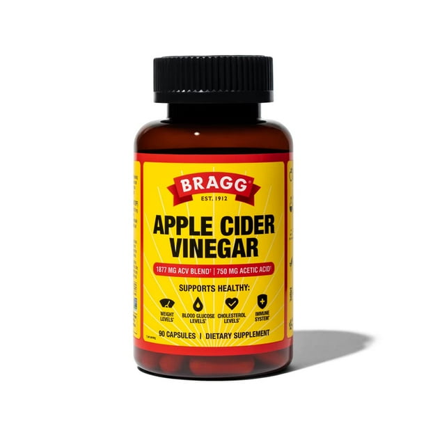Bragg Apple Cider Vinegar Capsules Vitamin D3 & Zinc 750mg of