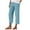 Blue, variant on Sevevn Fashion Women Summer Zipper Pocket Pants Casual Button Solid Capris Pant Purple L Great Gifts for Less