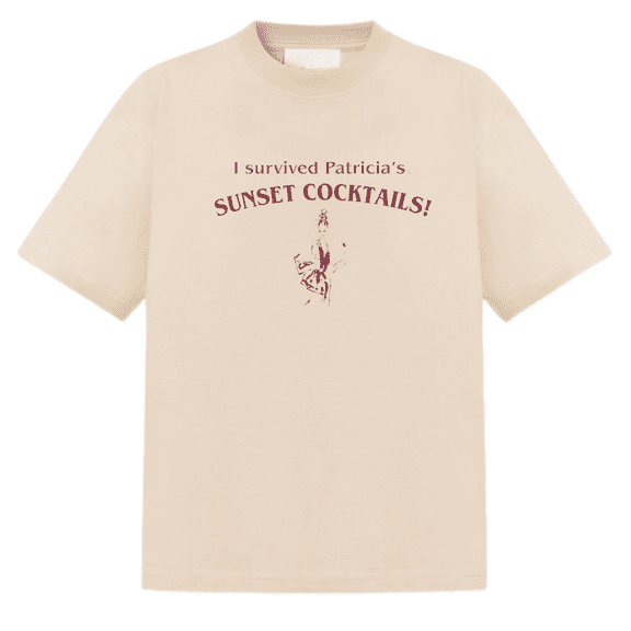 I Survived Patricia’s Sunset Cocktails T Shirt, Funny Drinking Graphic Tee, Cocktail Party Tshirt, Summer Vacation Gift for Women