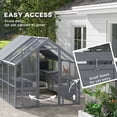 thumbnail image 6 of PawHut Large Catio Outdoor Cat Enclosure, Wooden Cat House for Multiple Cats, with Waterproof Cover, 2 Condos, 6 Platforms, Bridge, Doors, Gray, 6 of 9