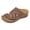 Brown, variant on Rokment Womens Boho Embroidered Orthopedic Wedges Dress Flip Flops with Arch Support 2026 Beach Summer Comfortable Leather Platform Thong Walking Slides Black Size 6