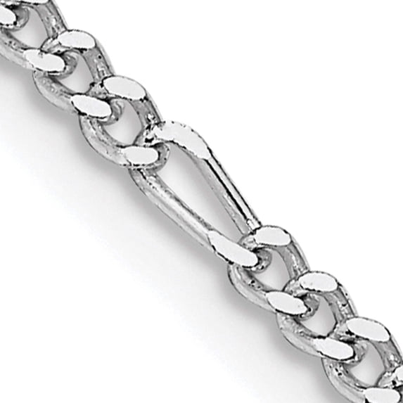 Sterling Silver Rhodium-Plated 2.25mm Figaro Chain (26 X 2.25) Made In India qfg060r-26