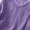 thumbnail image 5 of Summer Tops for Women Turtle Tees Long Sleeve Spandex Top Solid Color Tops for Women Short Sleeve Athletic Short Shirt Compression T Shirt Layering Tee Long Tee Stretch Shirts Purple XL, 5 of 6