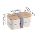 thumbnail image 2 of Caja Bento Caja de Almuerzo Estilo JaponéS de 2 Niveles, Compartimentos para NiñOs Chicos Chicas y Mujeres Hombres Adultos PreparacióN de Comidas Negro, 2 of 5
