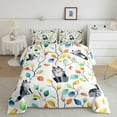 thumbnail image 3 of Cartoon Wolf Full Comforter Set 7pcs Watercolor Floral Bedding Comforter Sets, Botanical Plants Bed in a Bag Jungle Animal Bedding Set, Tropical Leaves Bed Sheets Set, 3 of 5
