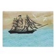 thumbnail image 1 of Nautical Cutting Board, Vintage Sketch of a Big Ship on Abstract Wavy Sea with Flying Birds, Decorative Tempered Glass Cutting and Serving Board, in 3 Sizes, by Ambesonne, 1 of 2