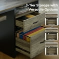 thumbnail image 4 of Bestier 55 inch Computer Desk with Drawers & Keyboard Tray & File Cabinet Home Office Desk in Grey, 4 of 11