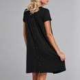 thumbnail image 5 of Gyujnb Classic Crew Neck Short Sleeve Maternity Nursing Nightgown Wrap Hidden Lift Up Breastfeeding Opening Loose Flowy A Line Knee Length Soft Breathable Stretch Knit Gown,L, 5 of 8