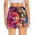 thumbnail image 2 of Lsque Mario Printed Women's Running Shorts with Liner Pockets,Elastic Quick Dry Workout Athletic Gym Yoga Shorts,Womens High Waist Shorts-Small, 2 of 9