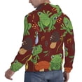 thumbnail image 6 of Naloa Frogs and Mushrooms Men's Casual Hooded Collar Drawstring Hoodies Pullover Sweatshirts Casual Long Sleeve Shirts-4X-Large, 6 of 7
